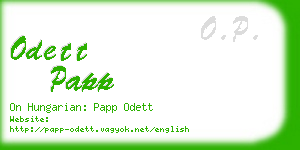 odett papp business card